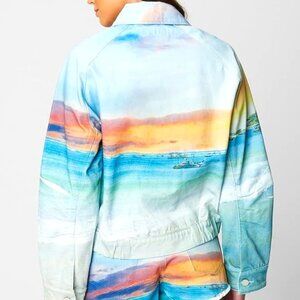Blank NYC Denim Trucker Jacket "Lost in Paradise" 100% Cotton Sea Ships Size XS